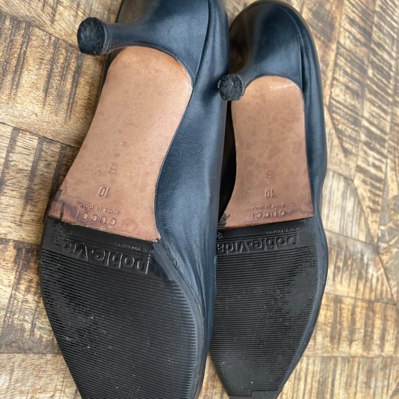 Gucci vintage pointed shoes in black leather with horsebit fronts in silver tone - Picture 6 of 7